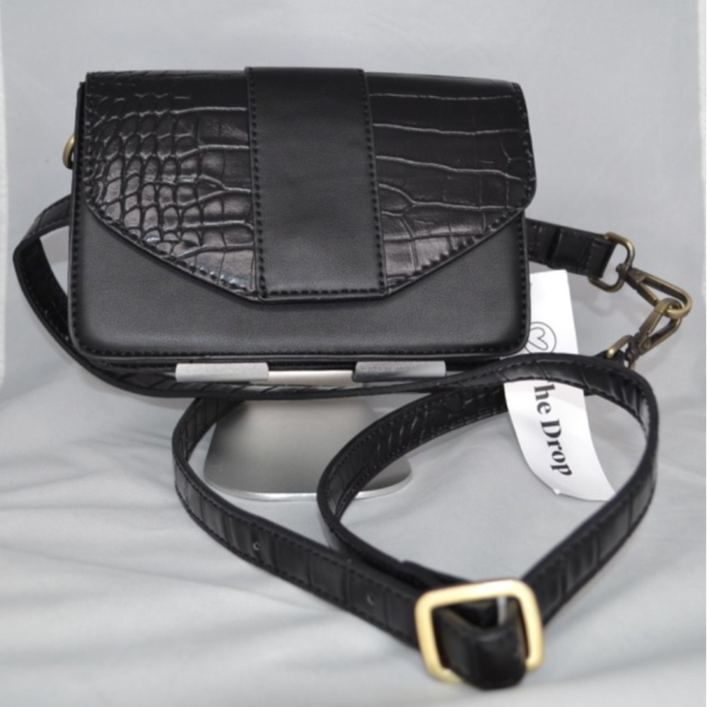 The Drop Women's Black Belt Bag, Converts to Purse, One Size